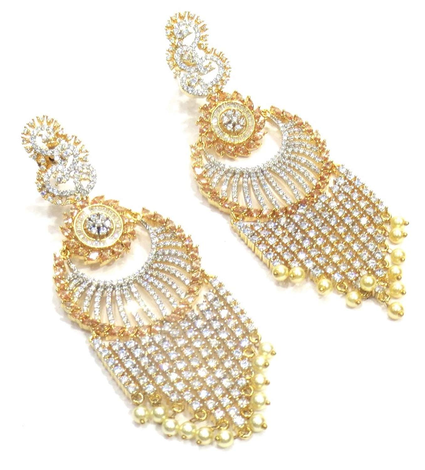 Jewelshingar Jewellery Fine Gold Plated Dangle & Drop Earrings For Girls ( 34431-ead-gold )