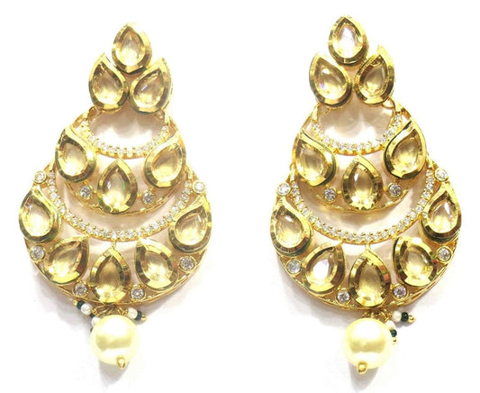 Jewelshingar Jewellery Fine Gold Plated Dangle & Drop Earrings For Girls ( 34811-ace )