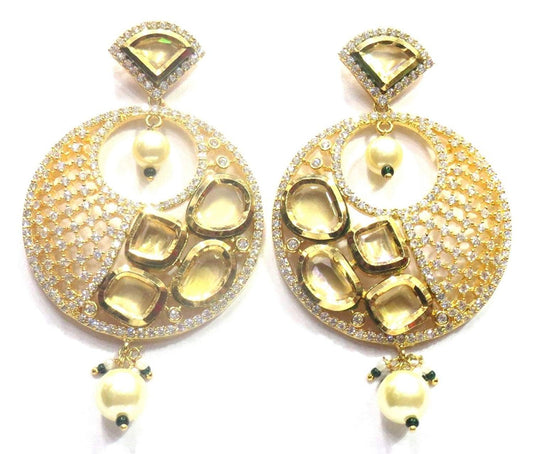 Jewelshingar Jewellery Fine Gold Plated Dangle & Drop Earrings For Girls ( 34774-ace )