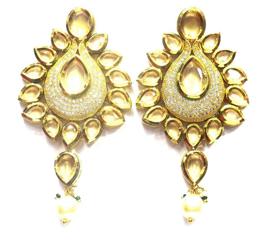 Jewelshingar Jewellery Fine Gold Plated Dangle & Drop Earrings For Girls ( 34778-ace )