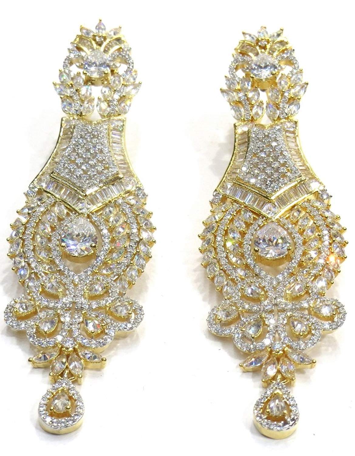 Jewelshingar Jewellery Fine Gold Plated Dangle & Drop Earrings For Girls ( 34176-ead )