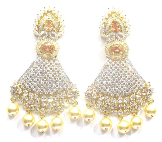 Jewelshingar Jewellery Fine Gold Plated Dangle & Drop Earrings For Girls ( 34440-ead-gold )