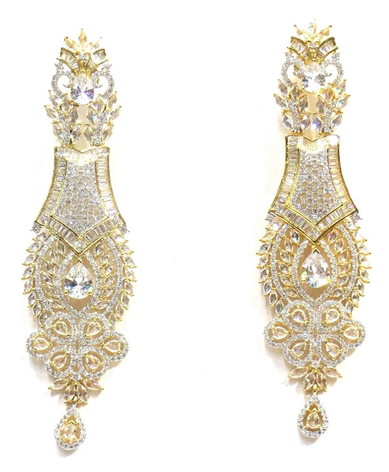 Jewelshingar Jewellery Fine Gold Plated Dangle & Drop Earrings For Girls ( 34176-ead )