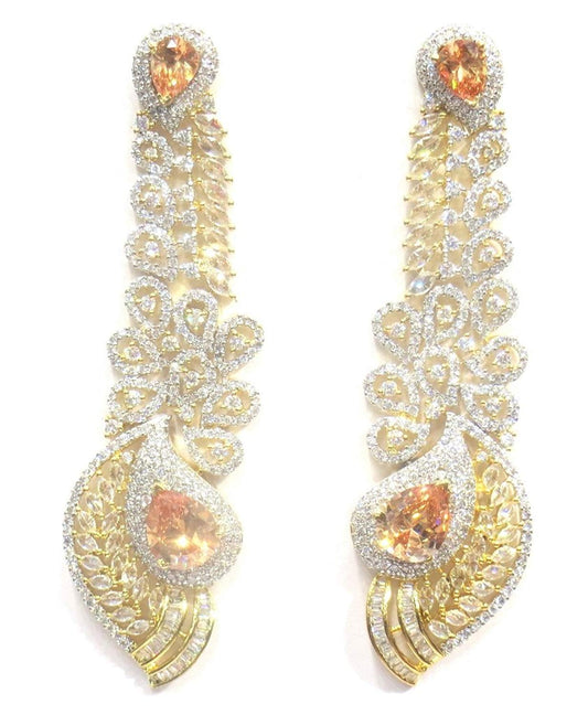 Jewelshingar Jewellery Fine Gold Plated Dangle & Drop Earrings For Girls ( 34448-ead-gold )