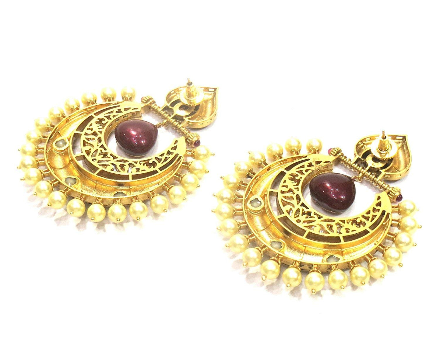 Jewelshingar Jewellery Shingar Jewellery Polki Kundan Super Fine Earrings For Women ( 41877-earrings-dce )