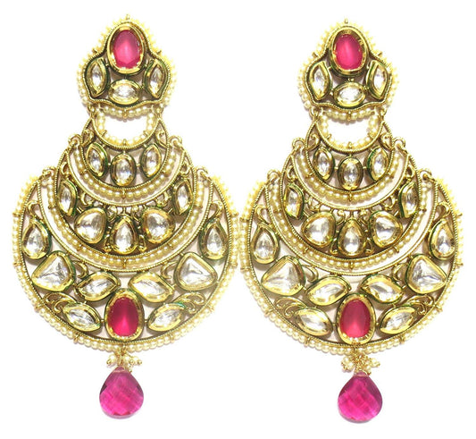 Jewelshingar Jewellery Shingar Jewellery Polki Kundan Super Fine Earrings For Women ( 41865-earrings-ruby-ace )