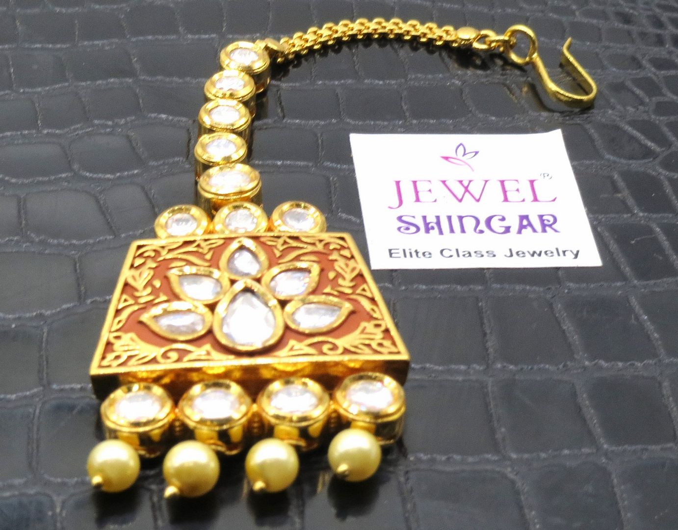 Jewelshingar Jewellery Gold Plated Kundan Maangtikka For Women ( 91904MTK )