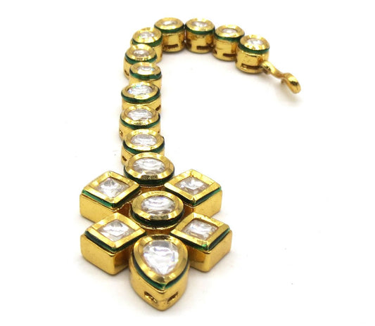 Jewelshingar Jewellery Gold Plated Kundan Maangtikka For Women ( 91939MTK )