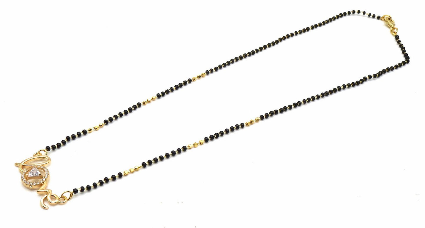 Jewelshingar Jewellery Gold Plated Diamond Looking Mangalsutra Pendant with chain For Women ( 91965MSS )