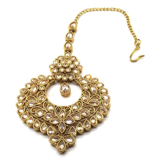 Jewelshingar Jewellery Antique Plated Polki Maangtikka For Women ( 91974MTP )