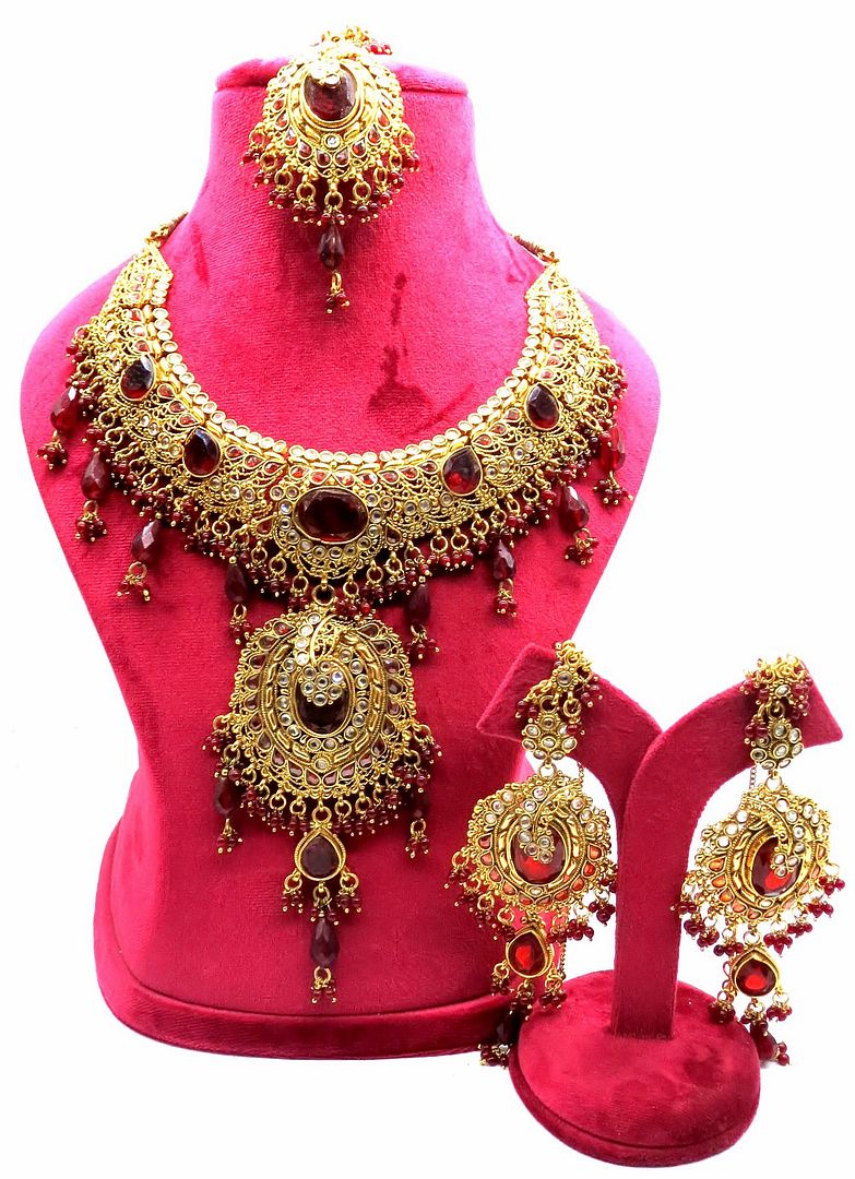 Jewelshingar Jewellery Antique Plated Semi Bridal Choker Necklace With Earrings And Maangtikka For Women ( 92039NEM )