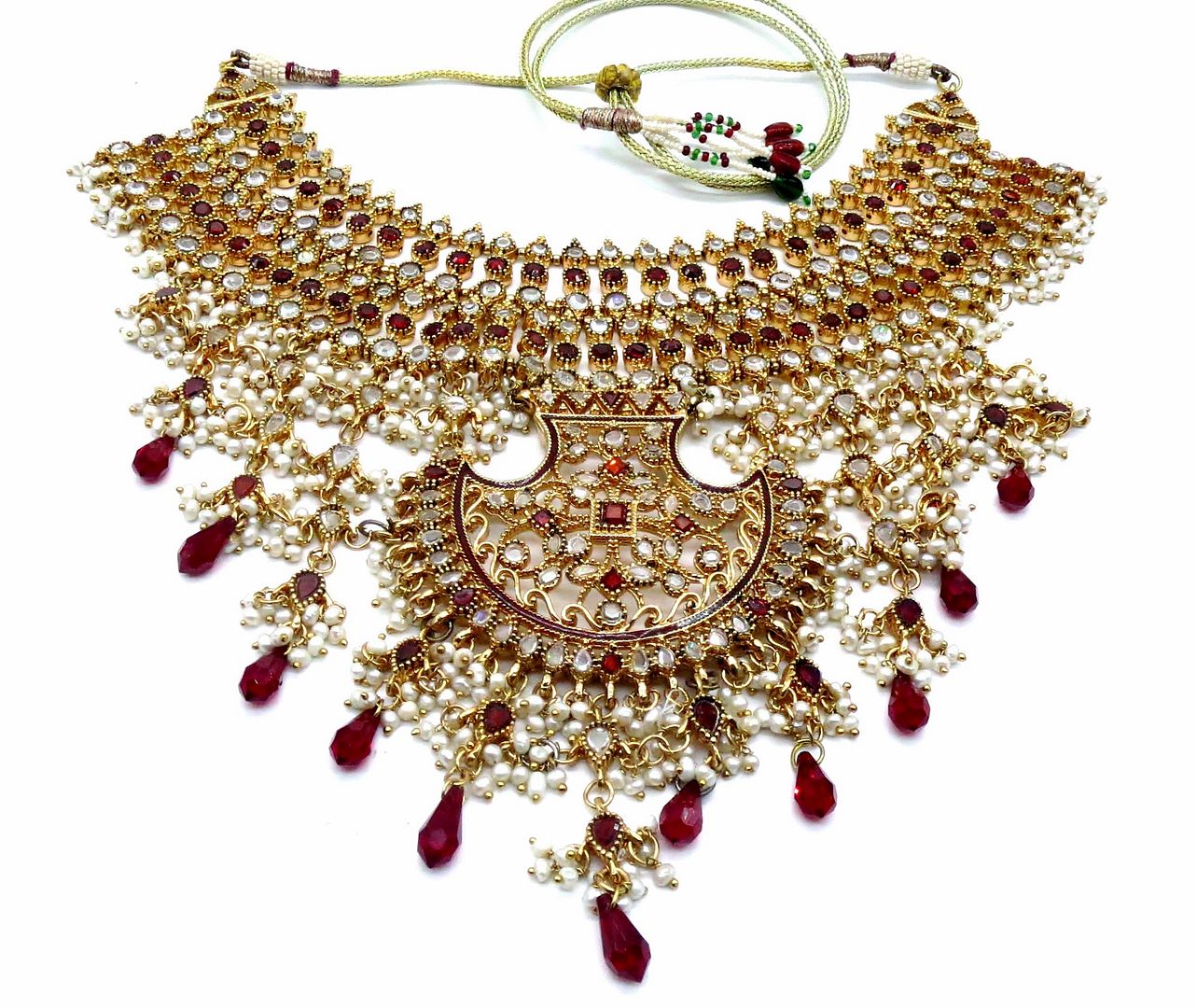 Jewelshingar Jewellery Antique Plated Semi Bridal Choker Necklace With Earrings And Maangtikka For Women ( 92057NEM )