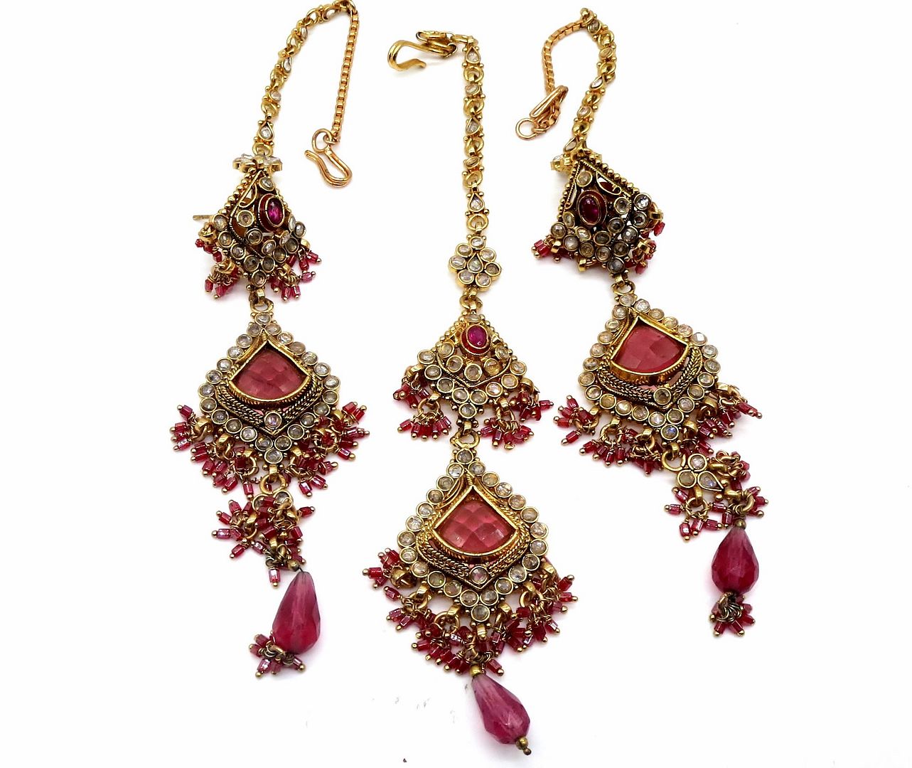 Jewelshingar Jewellery Antique Plated Semi Bridal Choker Necklace With Earrings And Maangtikka For Women ( 92086NEM )