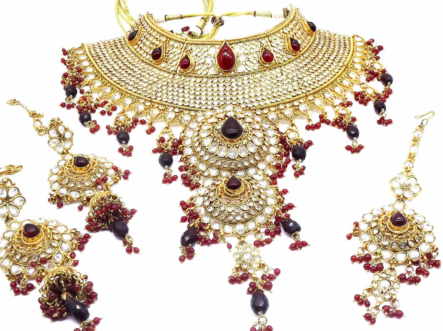 Jewelshingar Jewellery Antique Plated Semi Bridal Choker Necklace With Earrings And Maangtikka For Women ( 92103NEM )