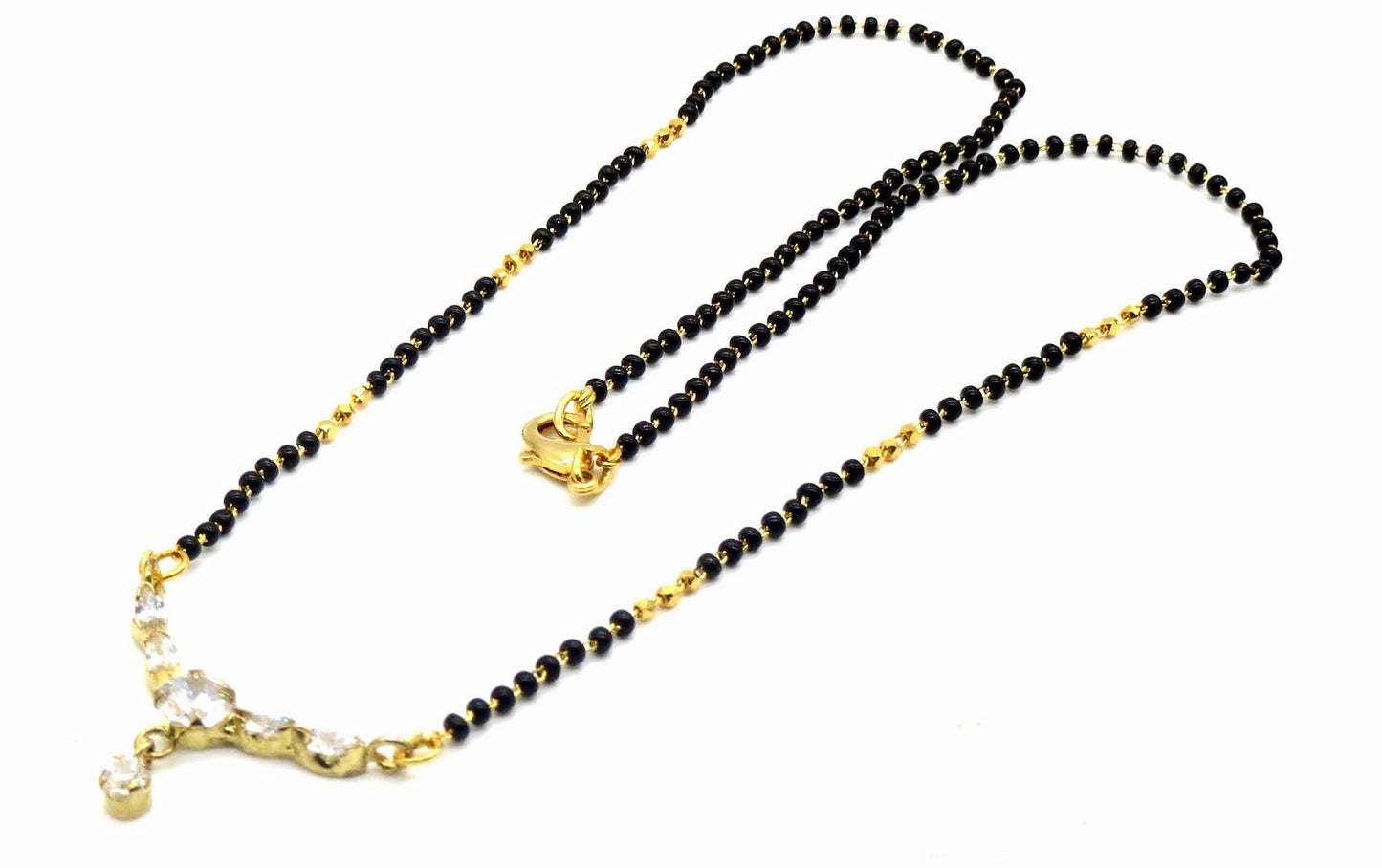 Jewelshingar Jewellery Gold Plated Diamond Looking Mangalsutra Pendant with chain For Women ( 92225MSS )