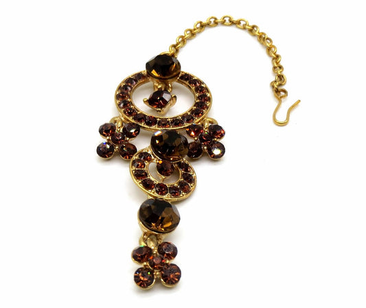 Jewelshingar Jewellery Gold Plated Zircon Maangtikka For Women ( 92245MTZ )