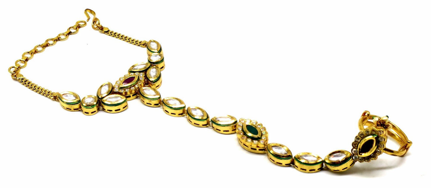 Jewelshingar Jewellery Gold Plated Hathphool For Women ( 92504CBH )