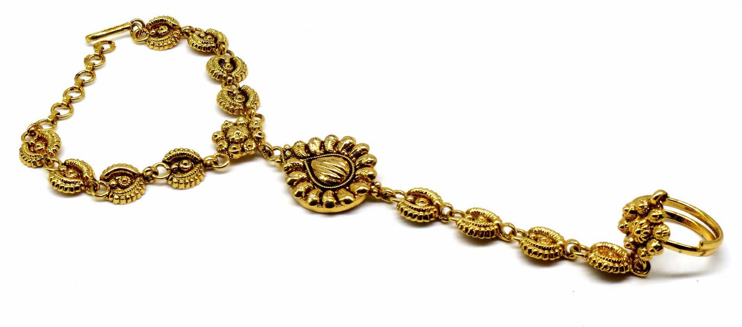 Jewelshingar Jewellery Gold Plated Hathphool For Women ( 92514CBH )