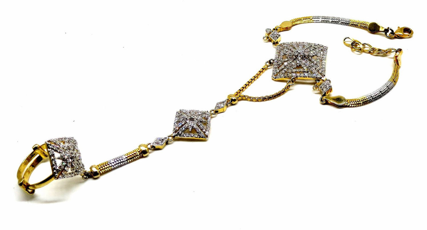 Jewelshingar Jewellery Gold Plated Hathphool For Women ( 92529CBH )