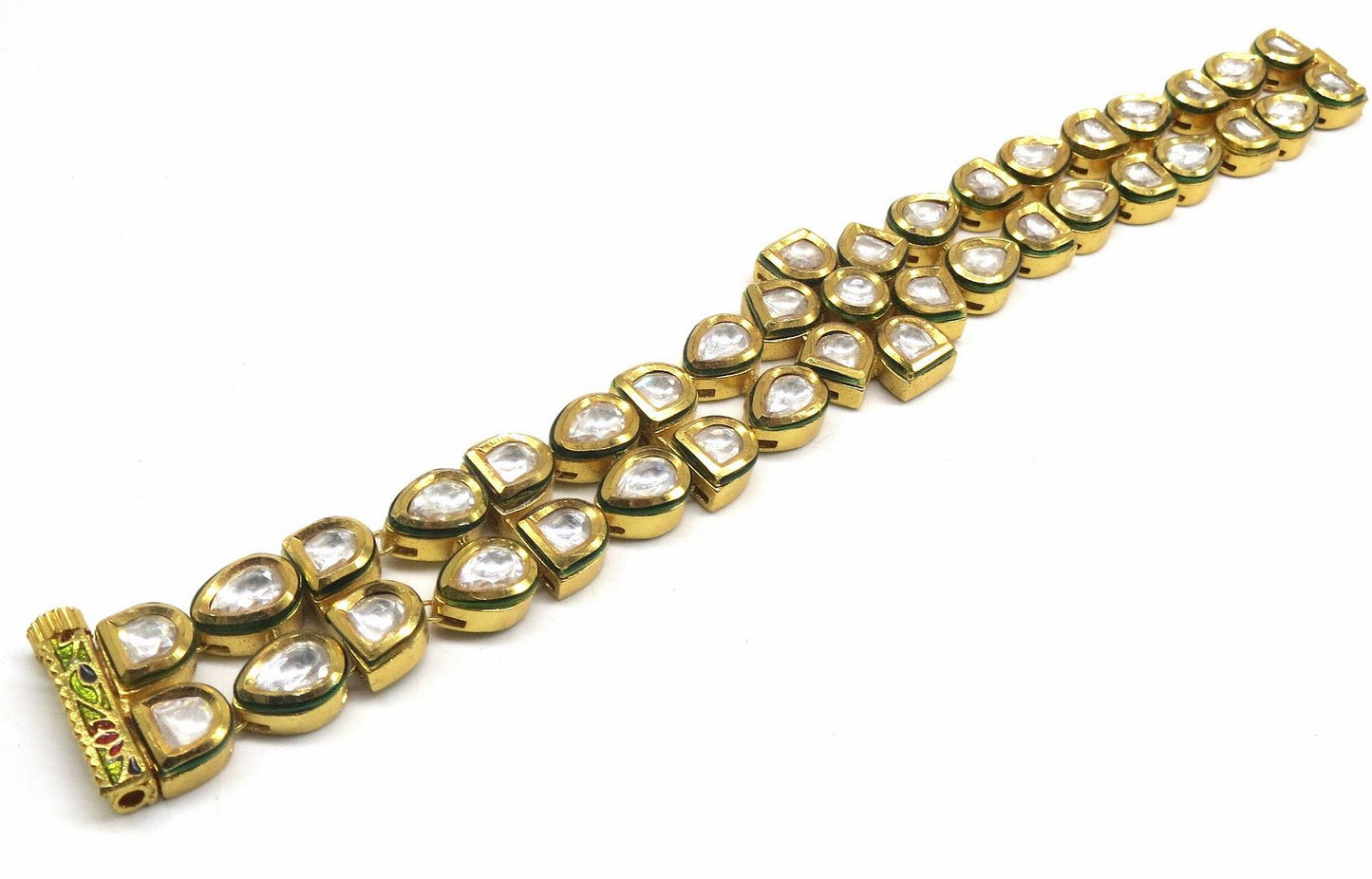 Jewelshingar Jewellery Gold Plated Kundan Bracelet For Women ( 92576CBK )