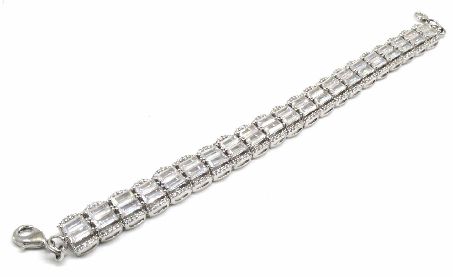 Jewelshingar Jewellery Silver Plated Diamond Bracelet For Women ( 92625CBD )