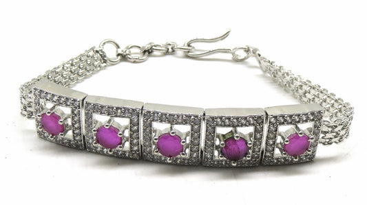 Jewelshingar Jewellery Silver Plated Diamond Bracelet For Women ( 92650CBD )