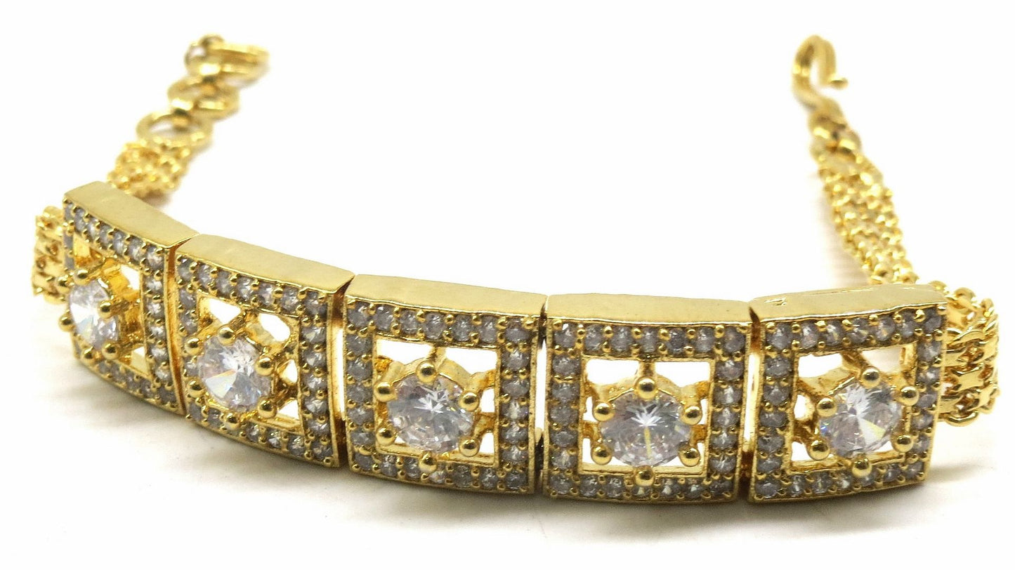 Jewelshingar Jewellery Gold Plated Diamond Bracelet For Women ( 92655CBD )