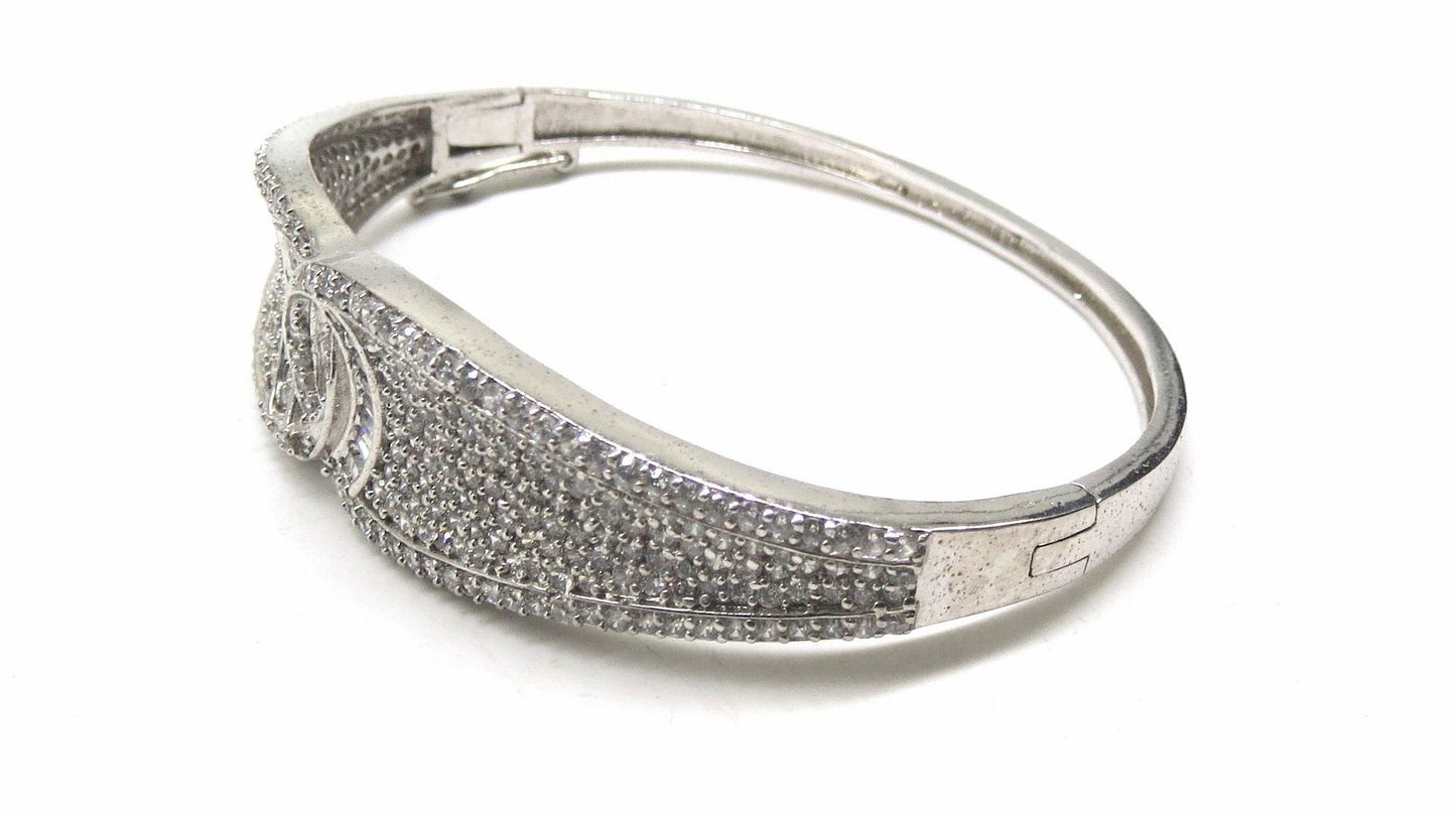 Jewelshingar Jewellery Silver Plated Diamond Bracelet For Women ( 92776BCD )