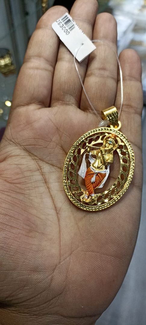 GOLD FORMING 2 SIZE KRISHNA PENDANT BY CHOKERSET P7654419