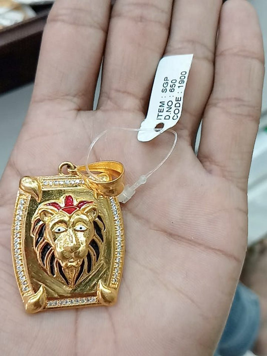 GOLD FORMING 2 SIZE LION PENDANT BY CHOKERSET P7654387