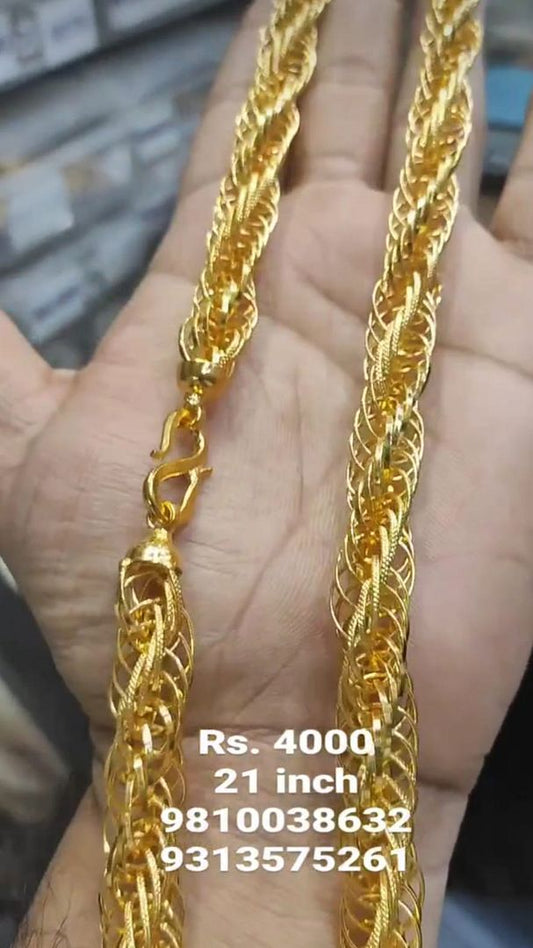 Gold Forming 200 Mg SIZE 21 ( 53.34 CM ) 15 mm 90 Gram c Chain By Chokerset CHWA0022