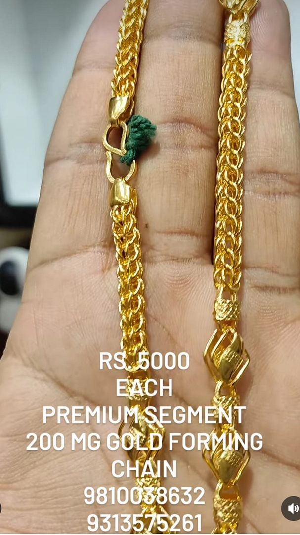 Gold Forming 200 Mg SIZE 20 ( 50.8 CM ) 8 mm 10 Gram Cylindrical Chain By Chokerset CHWA0072