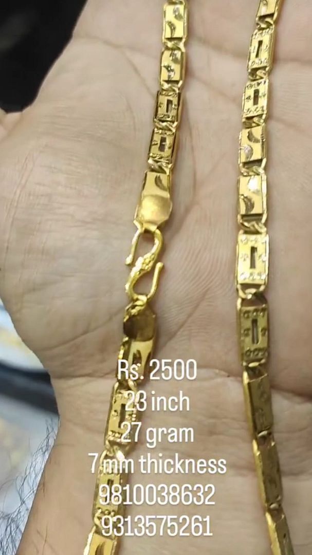 Gold Forming 100 Mg SIZE 23 ( 58.42 CM ) 7 mm 27 Gram Nawabi Biscuit Chain By Chokerset CHWA0092