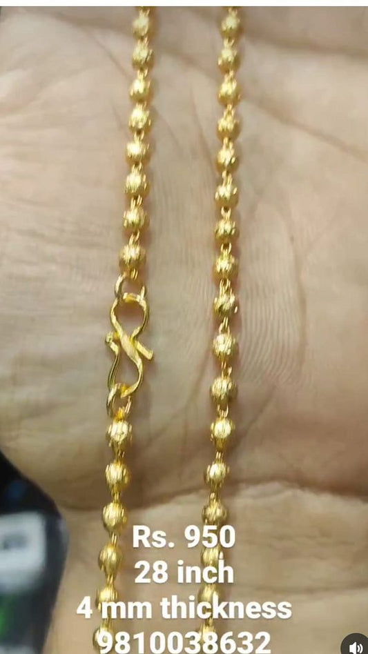 Gold Forming 50 Mg 28 SIZE 4 mm 25 Gram Matarmala Chain By Chokerset CHWA0094