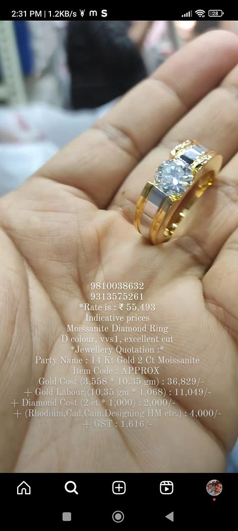 Moissanite Ring By Chokerset MDR6031