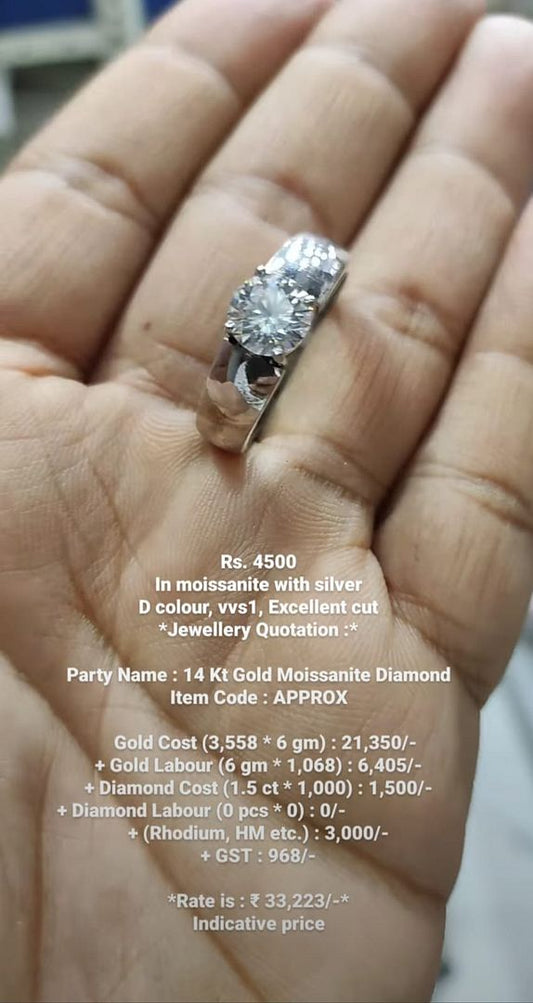 Moissanite Ring By Chokerset MDR6002