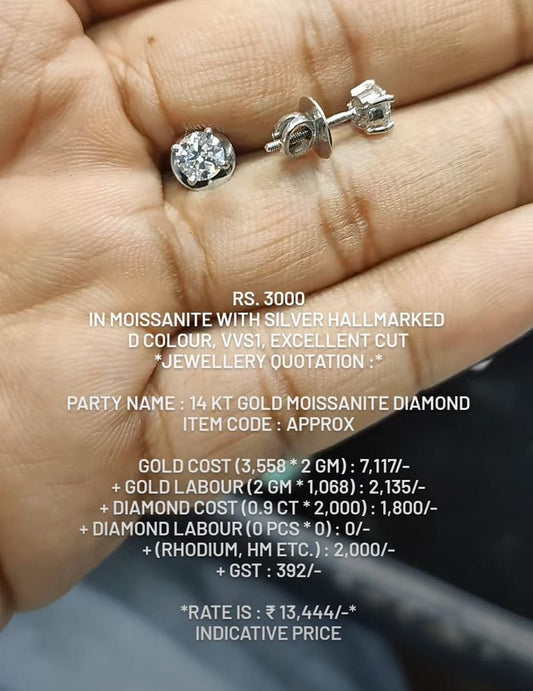 Moissanite Diamond Earings MDSS0049