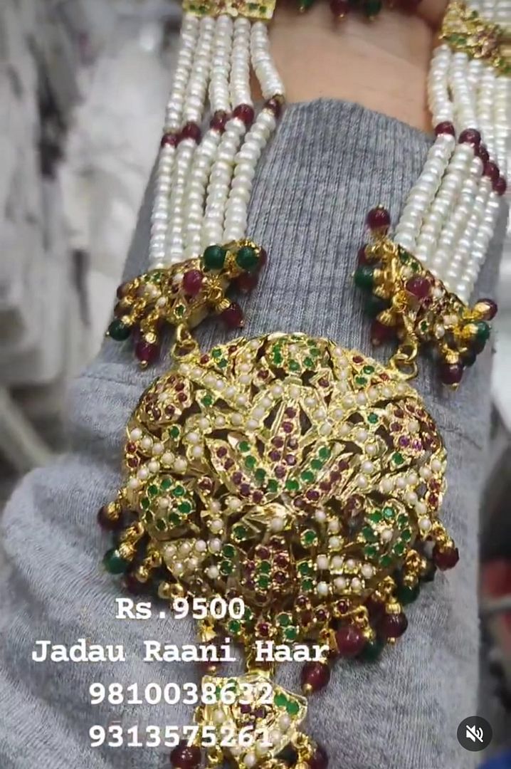 Jadau Raani Haar In Multi Colour Gold Plating By Chokerset JDWA0114