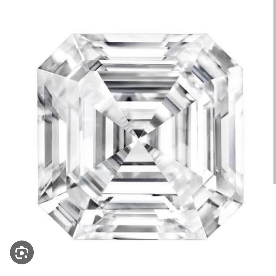 ASSCHER SHAPE MOISSANITE GRA CERTIFIED D COLOUR VVS1 CLARITY EXCELLENT CUT