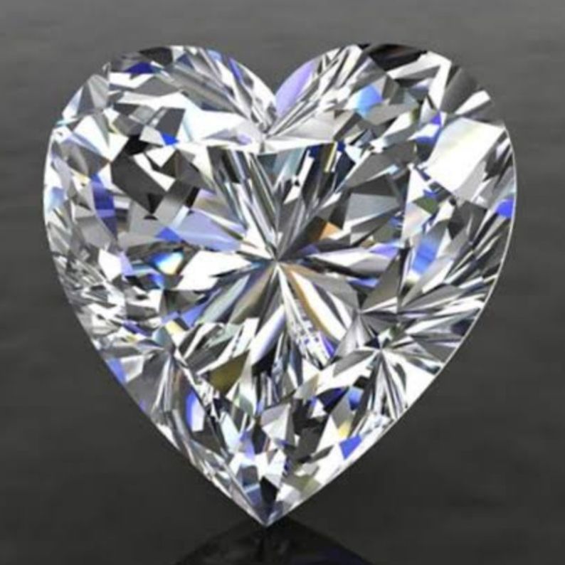 HEART SHAPE MOISSANITE GRA CERTIFIED D COLOUR VVS1 CLARITY EXCELLENT CUT