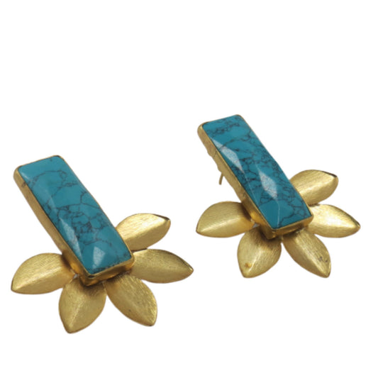 Jewelshingar Fine Costume jewellery Earrings in Brass with semi precious Stone