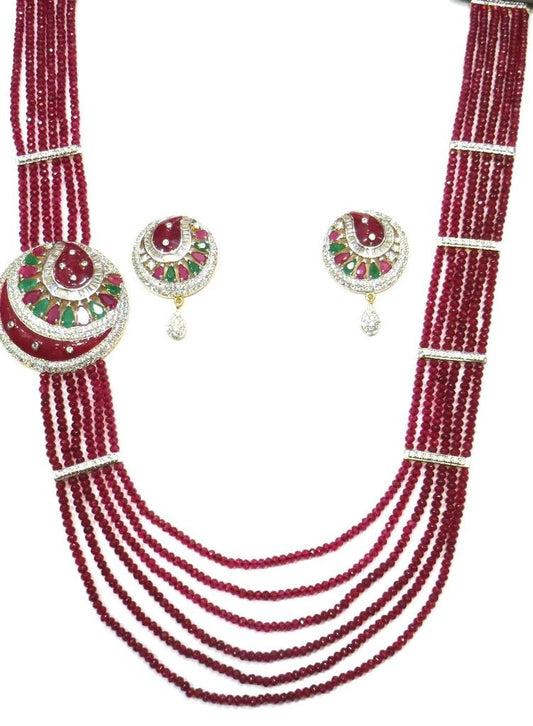 Jewelshingar String Necklace Set For Women Jewellery ( 5054-sms-ruby ) - JEWELSHINGAR