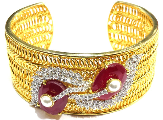 Jewelshingar Bracelet bangle Cuff For women Jewellery ( 7681-bcad-ruby ) - JEWELSHINGAR