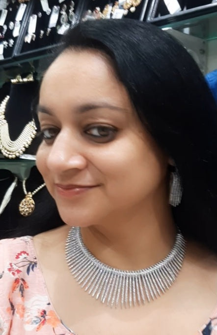 Jewelshingar necklace set in diamond look (90525NAD)