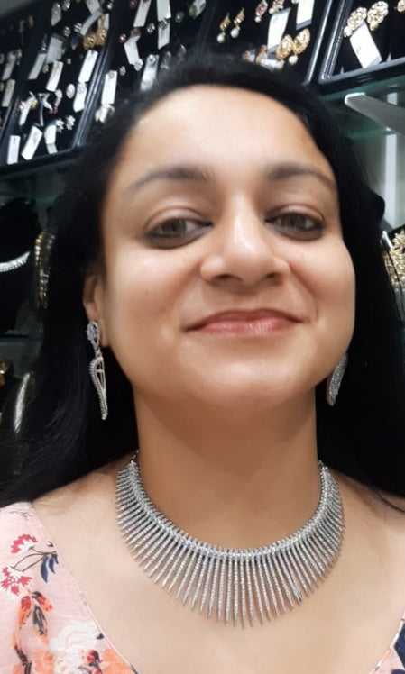 Jewelshingar necklace set in diamond look (90525NAD)