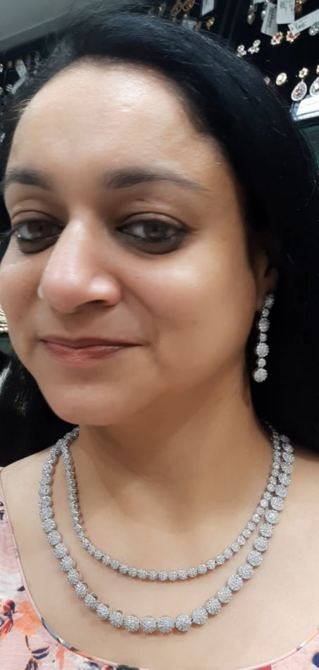 Jewelshingar necklace set in diamond look (93646NAD)