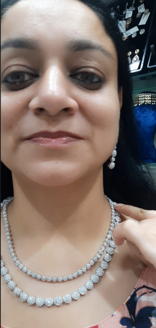Jewelshingar necklace set in diamond look (93646NAD)