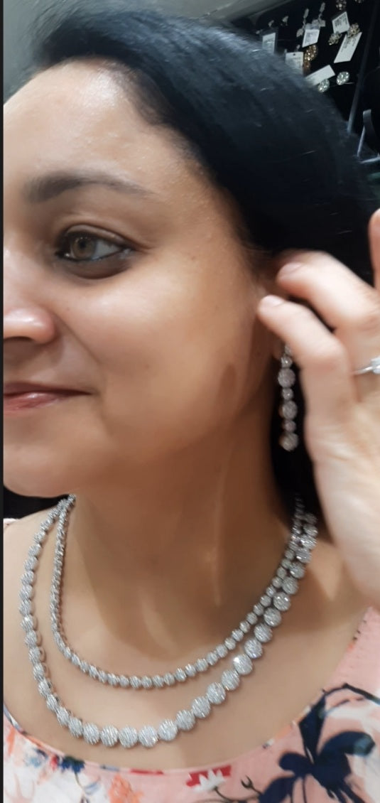 Jewelshingar necklace set in diamond look (93646NAD)