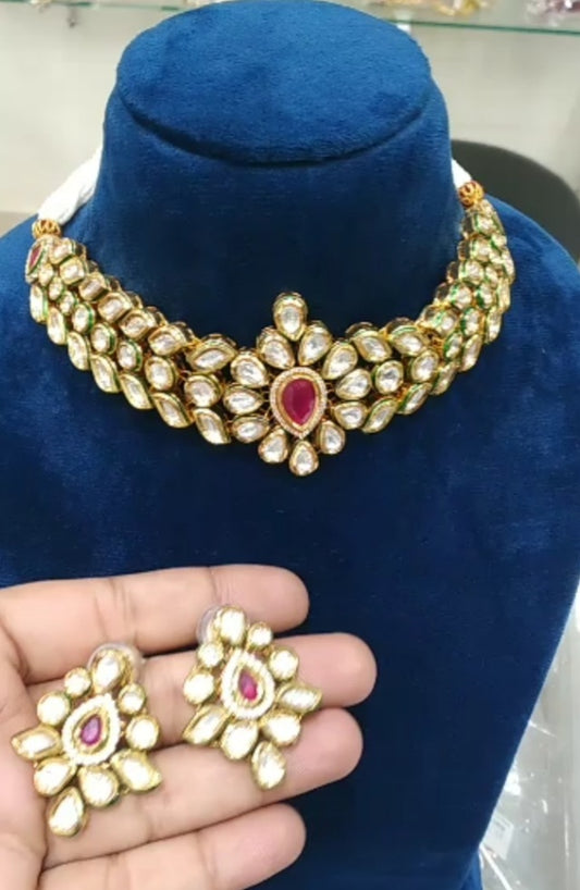 Jewelshingar Pollki Kundan Necklace For Women ( 201054ACS )