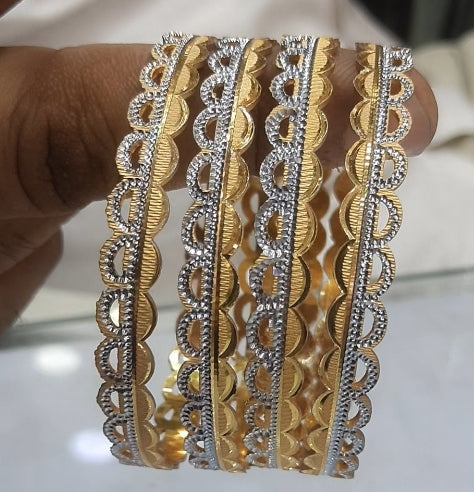 Jewelshingar White Gold Polish Daily wear bangles